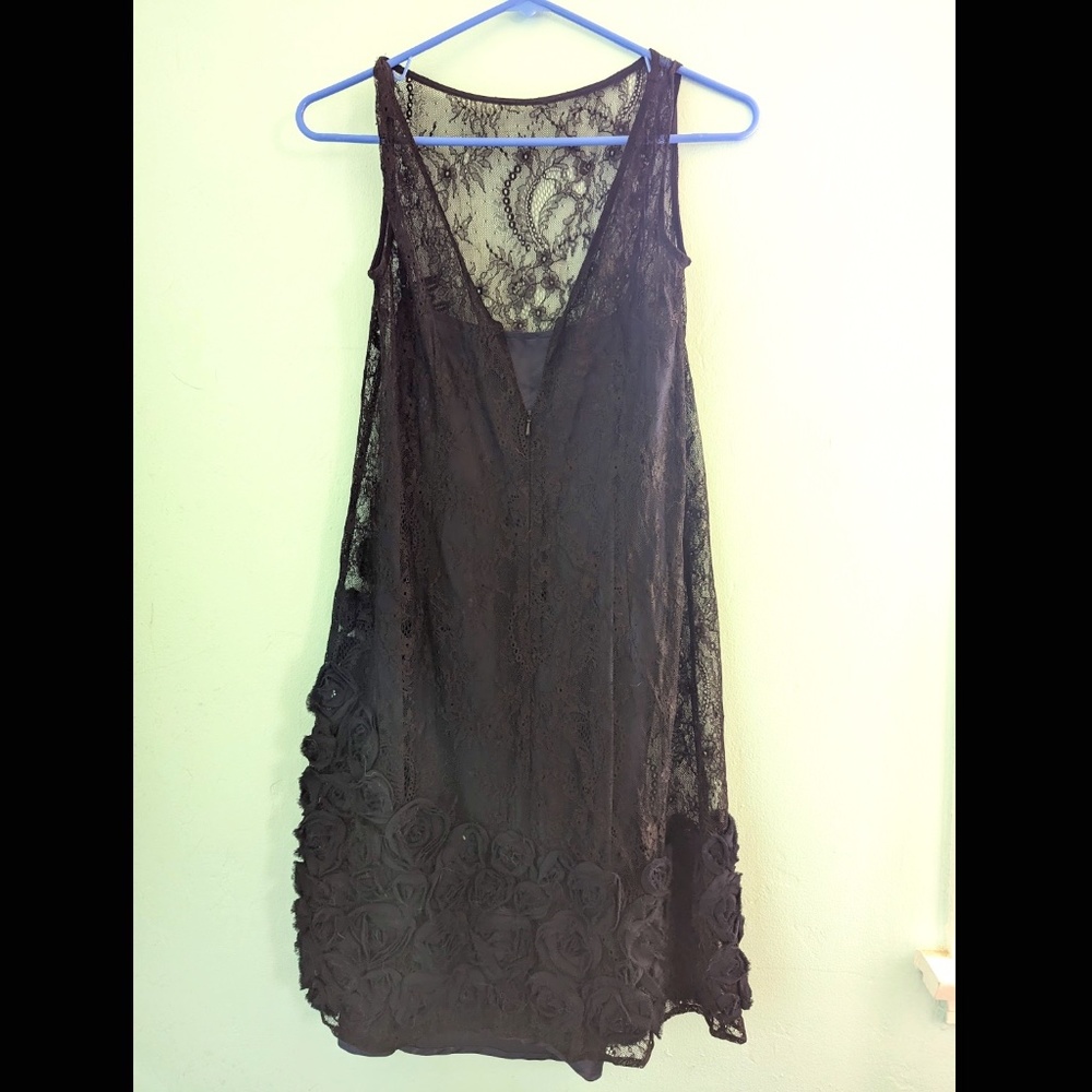 Jessica Simpson Black dress with Blue slip